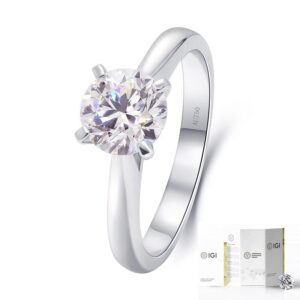 Elegant 1 Carat Synthetic Diamond with 18K Gold Ring