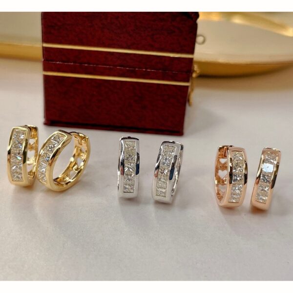 18K Solid Gold Diamond Hoop Earrings (0.50ct) - Available in White, Yellow, and Rose Gold